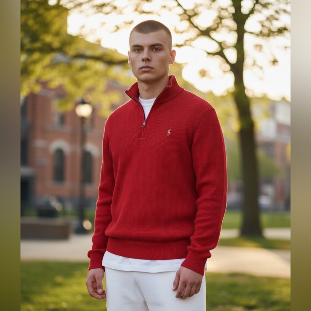 Polo vintage estate rib quarter zip pullover